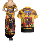 Custom Eagles Football ANZAC Couples Matching Summer Maxi Dress and Hawaiian Shirt Gallipoli Camouflage With Poppies
