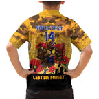 Custom Eagles Football ANZAC Family Matching Mermaid Dress and Hawaiian Shirt Gallipoli Camouflage With Poppies