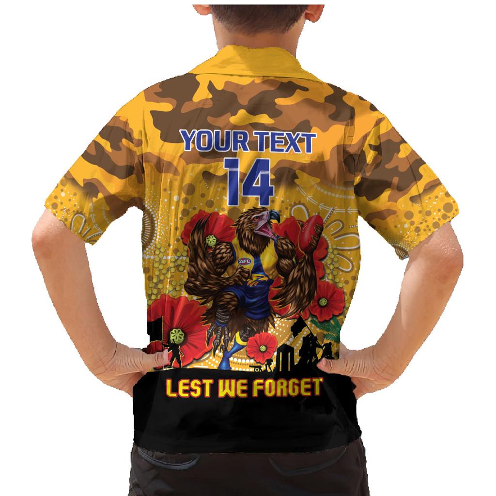 Custom Eagles Football ANZAC Family Matching Mermaid Dress and Hawaiian Shirt Gallipoli Camouflage With Poppies