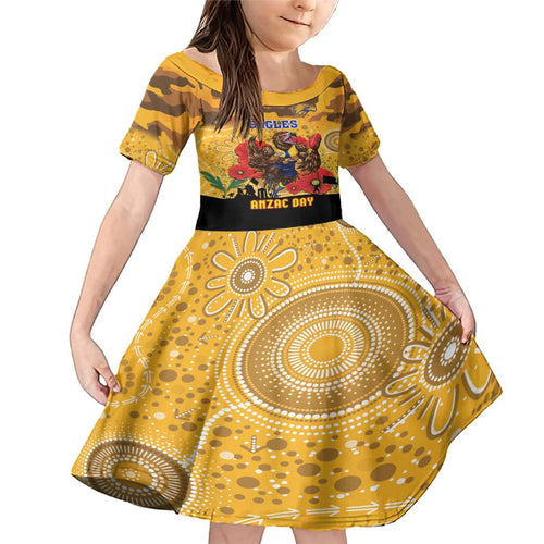 Custom Eagles Football ANZAC Family Matching Mermaid Dress and Hawaiian Shirt Gallipoli Camouflage With Poppies