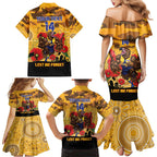 Custom Eagles Football ANZAC Family Matching Mermaid Dress and Hawaiian Shirt Gallipoli Camouflage With Poppies
