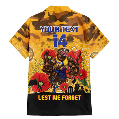 Custom Eagles Football ANZAC Family Matching Mermaid Dress and Hawaiian Shirt Gallipoli Camouflage With Poppies
