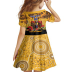 Custom Eagles Football ANZAC Family Matching Off Shoulder Maxi Dress and Hawaiian Shirt Gallipoli Camouflage With Poppies