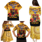 Custom Eagles Football ANZAC Family Matching Puletasi and Hawaiian Shirt Gallipoli Camouflage With Poppies