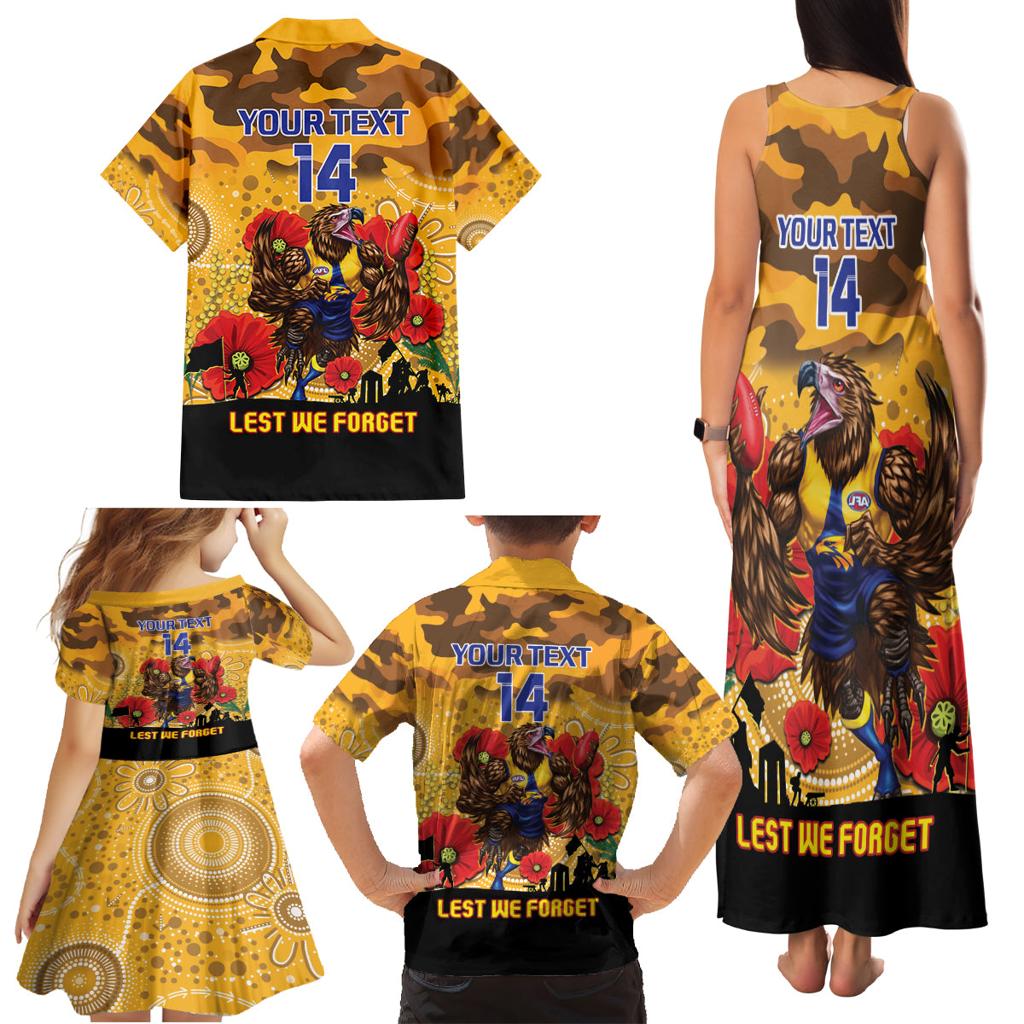 Custom Eagles Football ANZAC Family Matching Tank Maxi Dress and Hawaiian Shirt Gallipoli Camouflage With Poppies