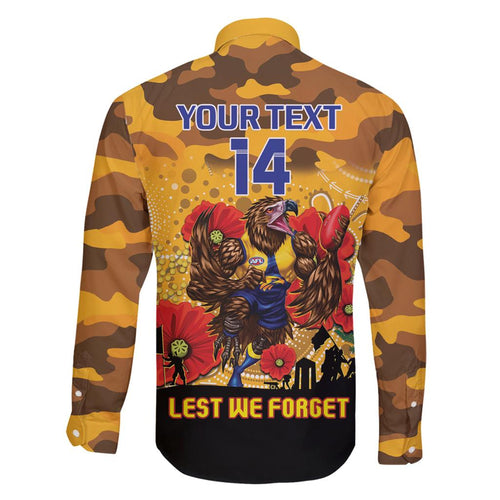 Custom Eagles Football ANZAC Family Matching Tank Maxi Dress and Hawaiian Shirt Gallipoli Camouflage With Poppies