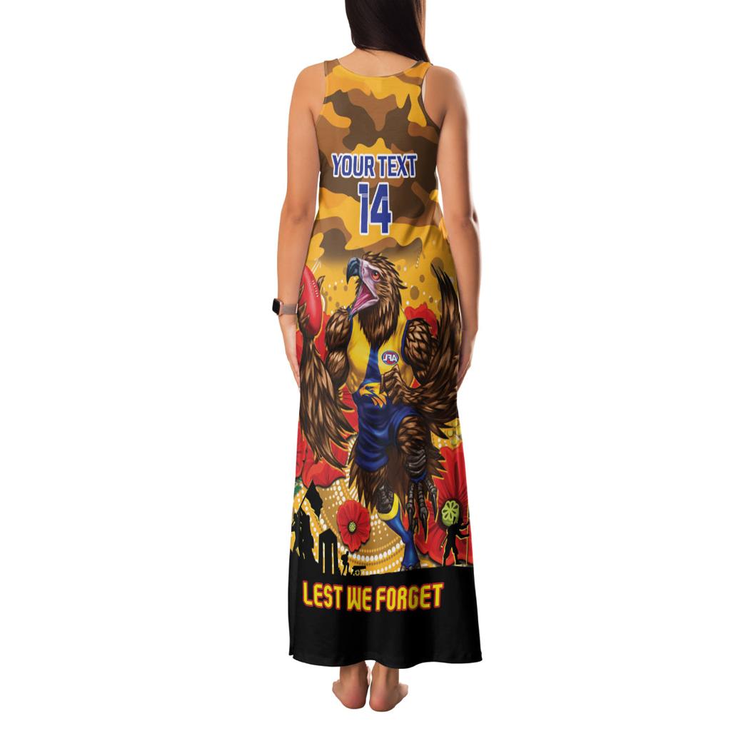 Custom Eagles Football ANZAC Family Matching Tank Maxi Dress and Hawaiian Shirt Gallipoli Camouflage With Poppies