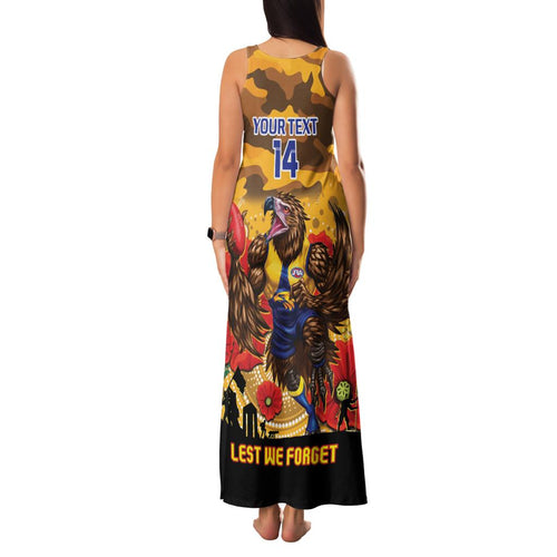 Custom Eagles Football ANZAC Family Matching Tank Maxi Dress and Hawaiian Shirt Gallipoli Camouflage With Poppies