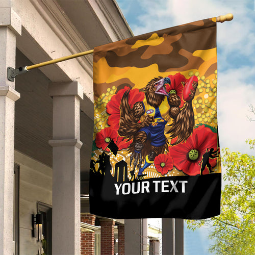Custom Eagles Football ANZAC Garden Flag Gallipoli Camouflage With Poppies