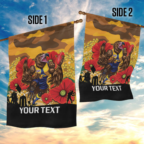 Custom Eagles Football ANZAC Garden Flag Gallipoli Camouflage With Poppies