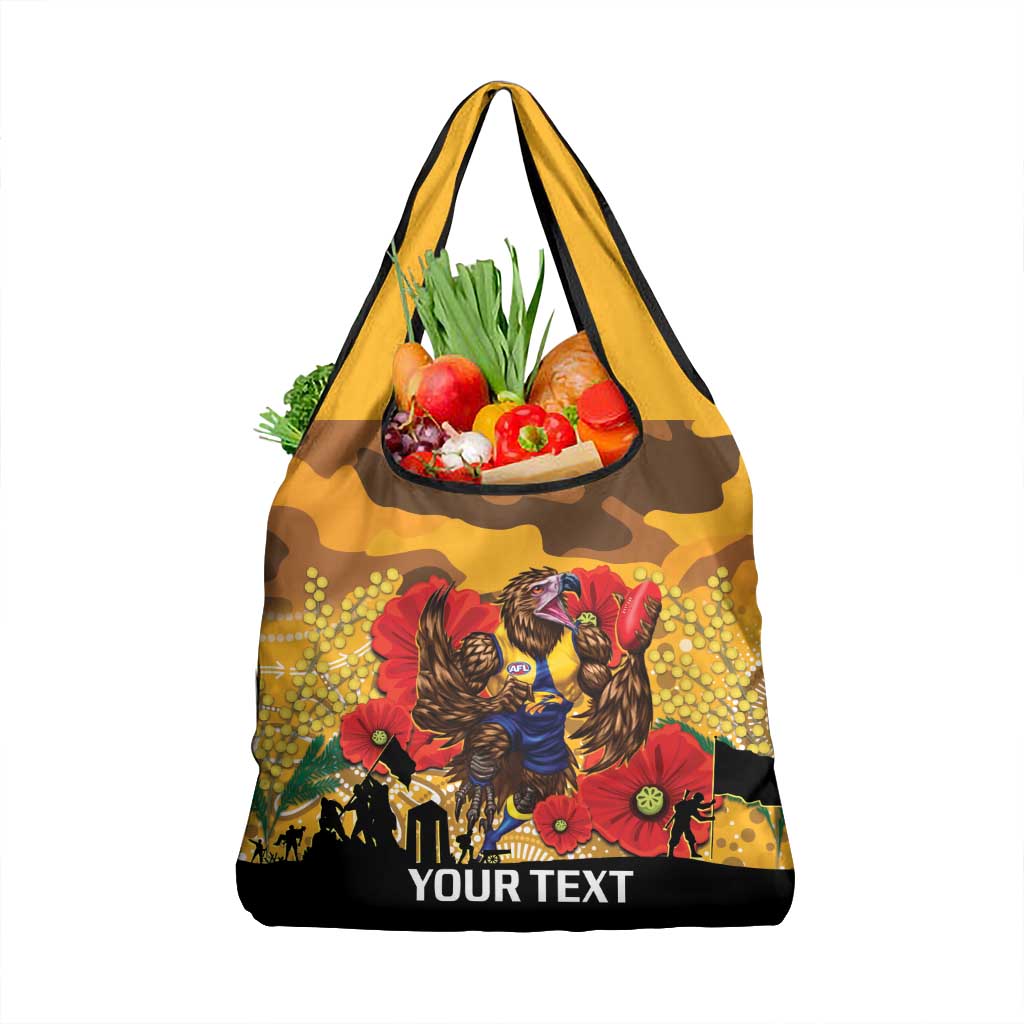 Custom Eagles Football ANZAC Grocery Bag Gallipoli Camouflage With Poppies