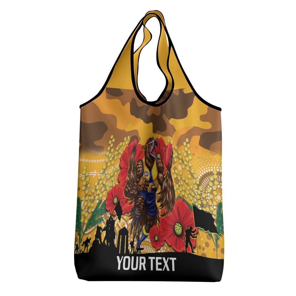 Custom Eagles Football ANZAC Grocery Bag Gallipoli Camouflage With Poppies