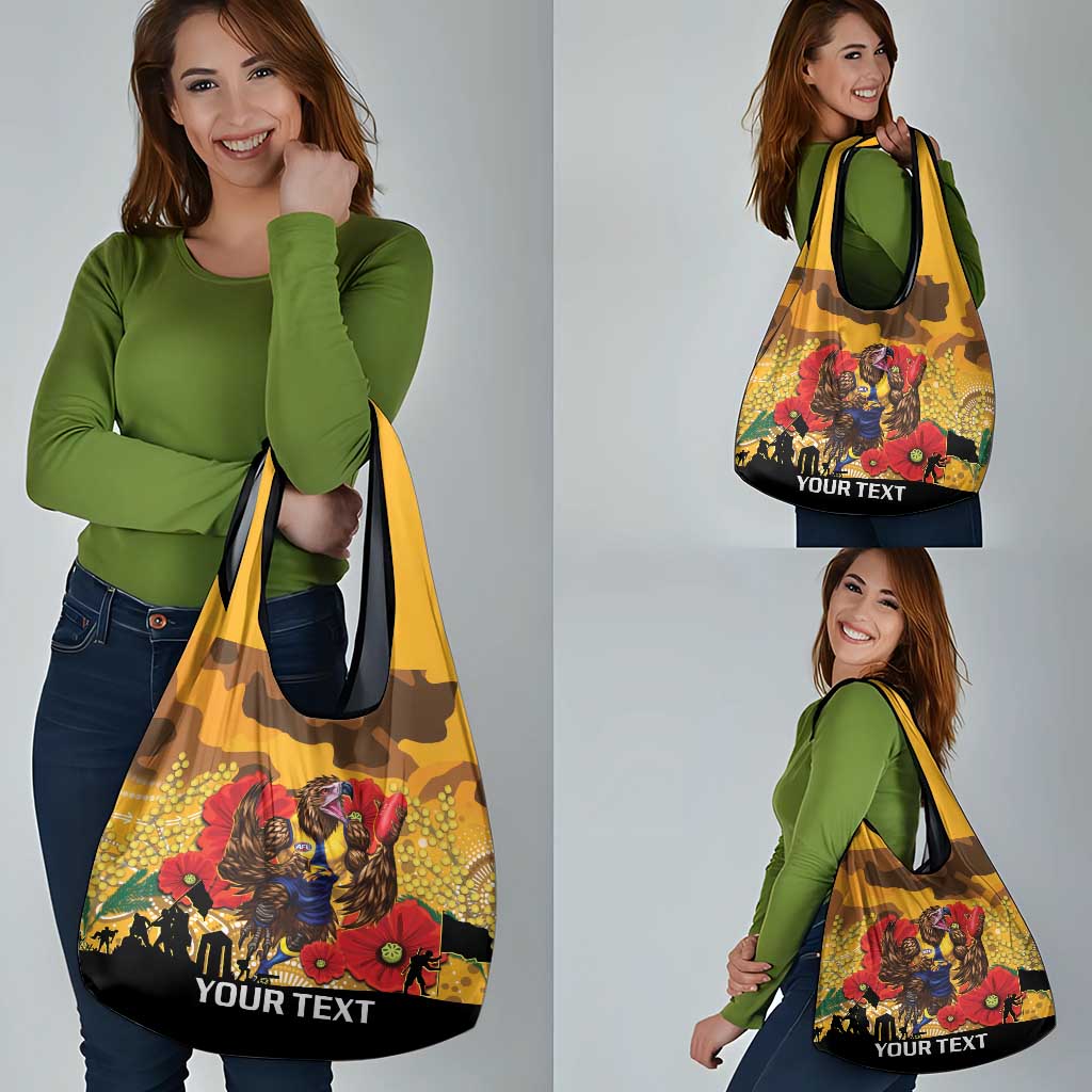 Custom Eagles Football ANZAC Grocery Bag Gallipoli Camouflage With Poppies