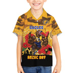 Custom Eagles Football ANZAC Hawaiian Shirt Gallipoli Camouflage With Poppies
