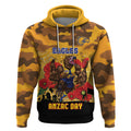 Custom Eagles Football ANZAC Hoodie Gallipoli Camouflage With Poppies