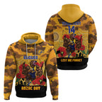 Custom Eagles Football ANZAC Hoodie Gallipoli Camouflage With Poppies