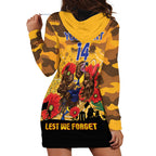 Custom Eagles Football ANZAC Hoodie Dress Gallipoli Camouflage With Poppies