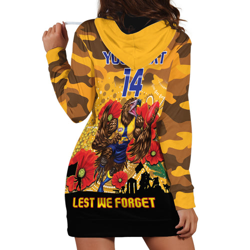 Custom Eagles Football ANZAC Hoodie Dress Gallipoli Camouflage With Poppies