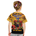 Custom Eagles Football ANZAC Kid T Shirt Gallipoli Camouflage With Poppies