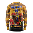 Custom Eagles Football ANZAC Long Sleeve Shirt Gallipoli Camouflage With Poppies