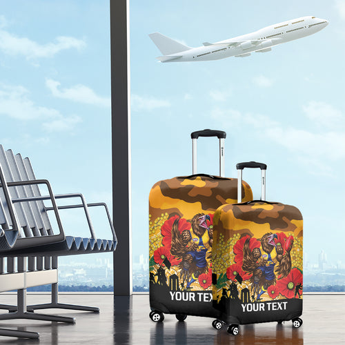 Custom Eagles Football ANZAC Luggage Cover Gallipoli Camouflage With Poppies