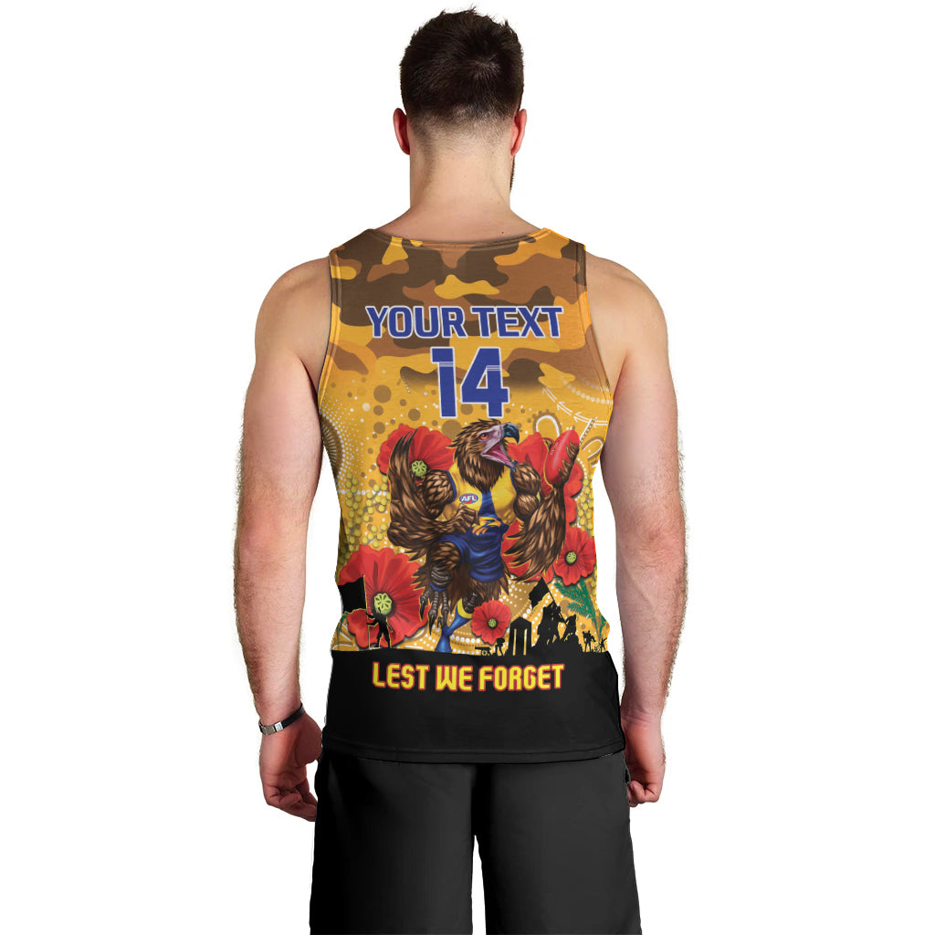Custom Eagles Football ANZAC Men Tank Top Gallipoli Camouflage With Poppies