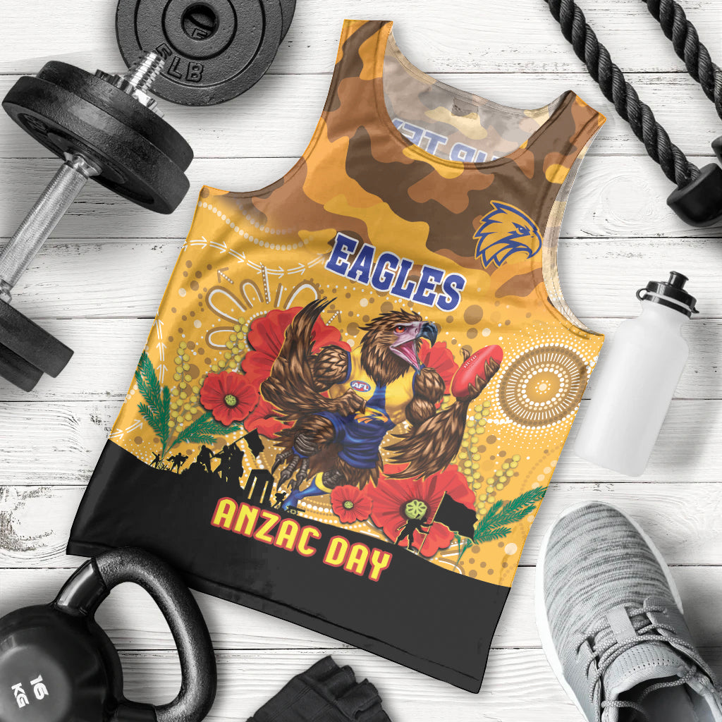 Custom Eagles Football ANZAC Men Tank Top Gallipoli Camouflage With Poppies