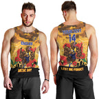 Custom Eagles Football ANZAC Men Tank Top Gallipoli Camouflage With Poppies
