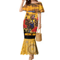 Custom Eagles Football ANZAC Mermaid Dress Gallipoli Camouflage With Poppies