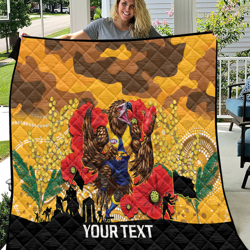 Custom Eagles Football ANZAC Quilt Gallipoli Camouflage With Poppies