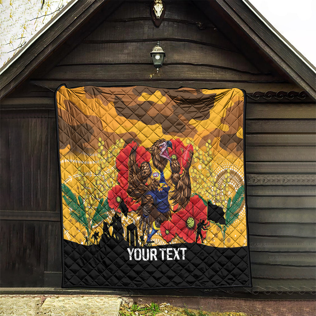 Custom Eagles Football ANZAC Quilt Gallipoli Camouflage With Poppies