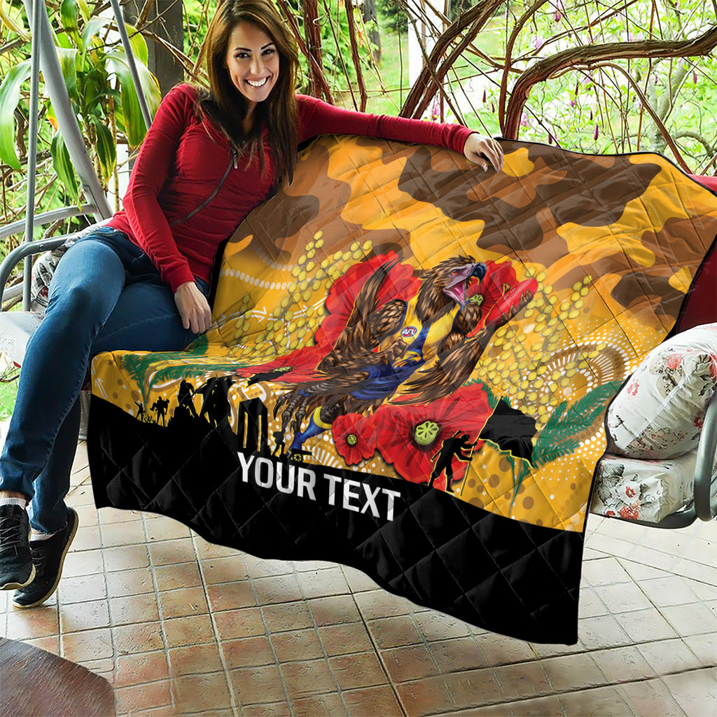 Custom Eagles Football ANZAC Quilt Gallipoli Camouflage With Poppies