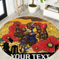 Custom Eagles Football ANZAC Round Carpet Gallipoli Camouflage With Poppies