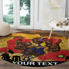 Custom Eagles Football ANZAC Round Carpet Gallipoli Camouflage With Poppies