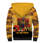 Custom Eagles Football ANZAC Sherpa Hoodie Gallipoli Camouflage With Poppies