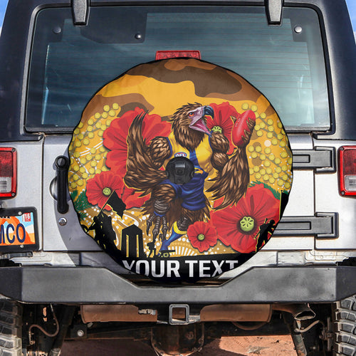 Custom Eagles Football ANZAC Spare Tire Cover Gallipoli Camouflage With Poppies