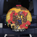 Custom Eagles Football ANZAC Spare Tire Cover Gallipoli Camouflage With Poppies