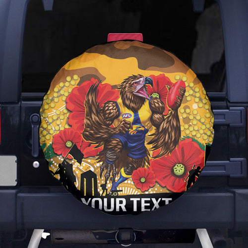 Custom Eagles Football ANZAC Spare Tire Cover Gallipoli Camouflage With Poppies