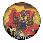 Custom Eagles Football ANZAC Spare Tire Cover Gallipoli Camouflage With Poppies