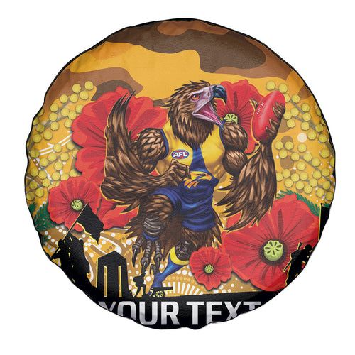 Custom Eagles Football ANZAC Spare Tire Cover Gallipoli Camouflage With Poppies