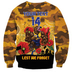 Custom Eagles Football ANZAC Sweatshirt Gallipoli Camouflage With Poppies