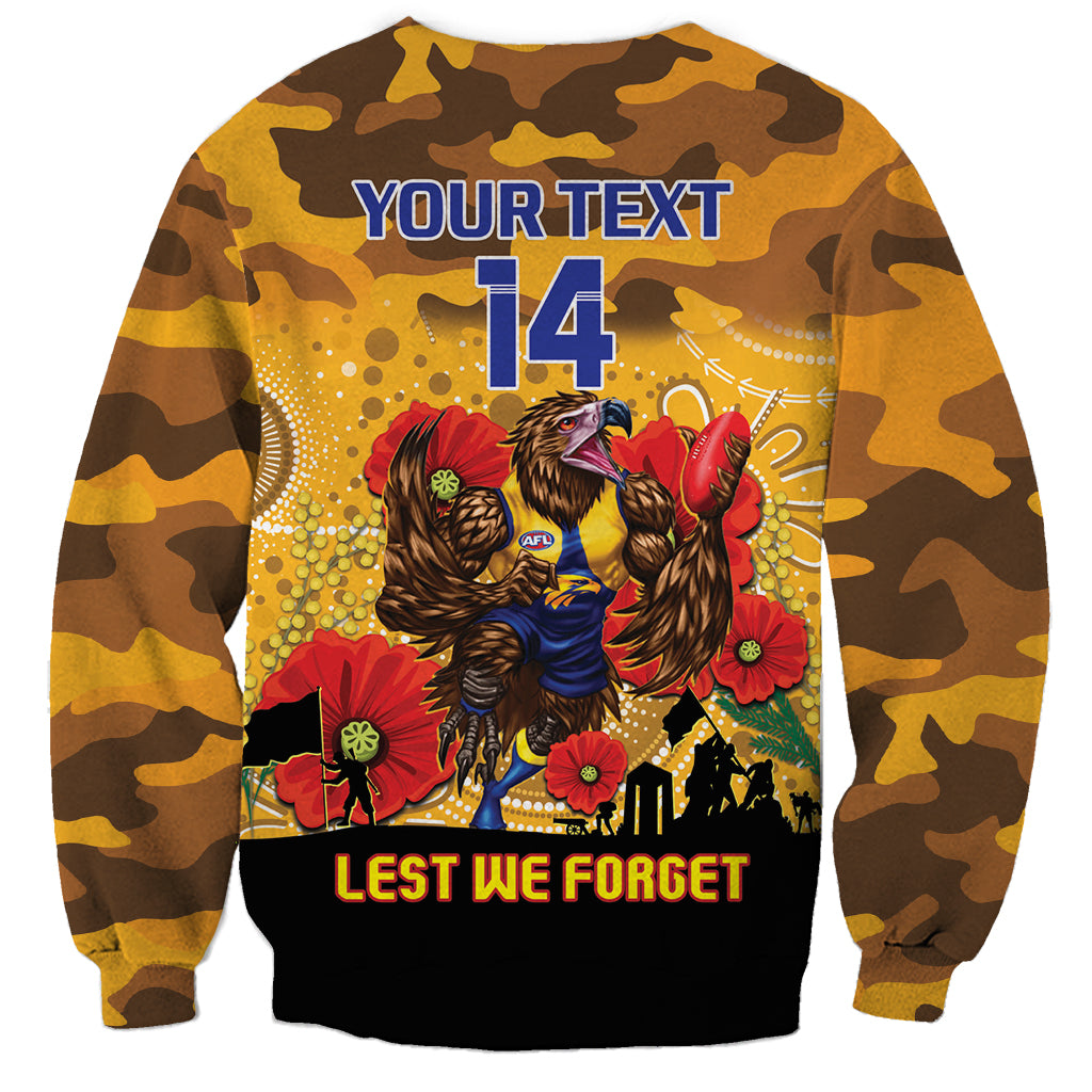 Custom Eagles Football ANZAC Sweatshirt Gallipoli Camouflage With Poppies