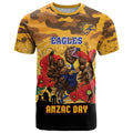 Custom Eagles Football ANZAC T Shirt Gallipoli Camouflage With Poppies