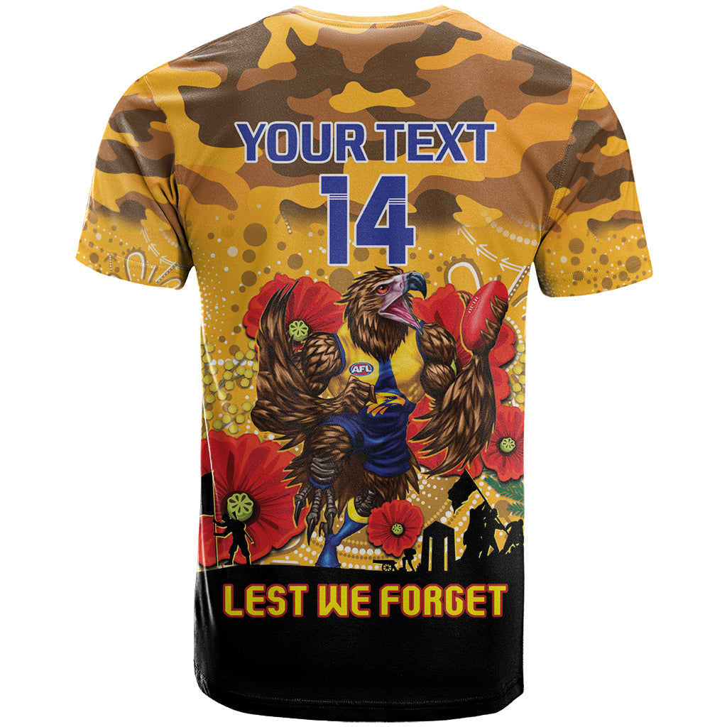 Custom Eagles Football ANZAC T Shirt Gallipoli Camouflage With Poppies