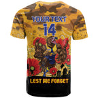 Custom Eagles Football ANZAC T Shirt Gallipoli Camouflage With Poppies
