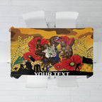 Custom Eagles Football ANZAC Tablecloth Gallipoli Camouflage With Poppies