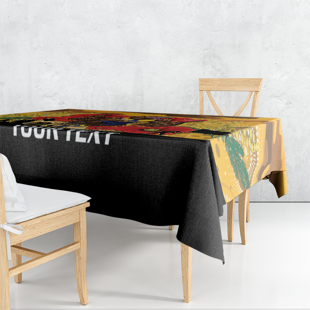 Custom Eagles Football ANZAC Tablecloth Gallipoli Camouflage With Poppies