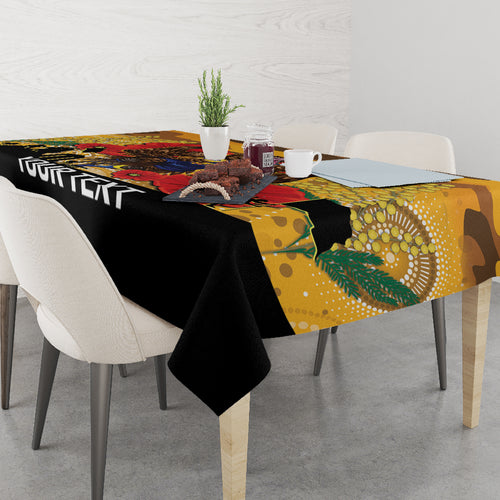 Custom Eagles Football ANZAC Tablecloth Gallipoli Camouflage With Poppies