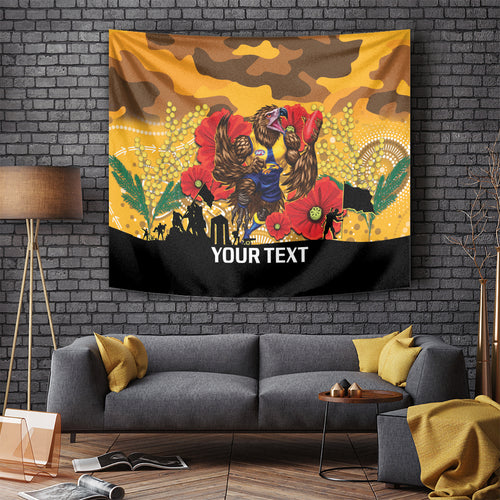 Custom Eagles Football ANZAC Tapestry Gallipoli Camouflage With Poppies
