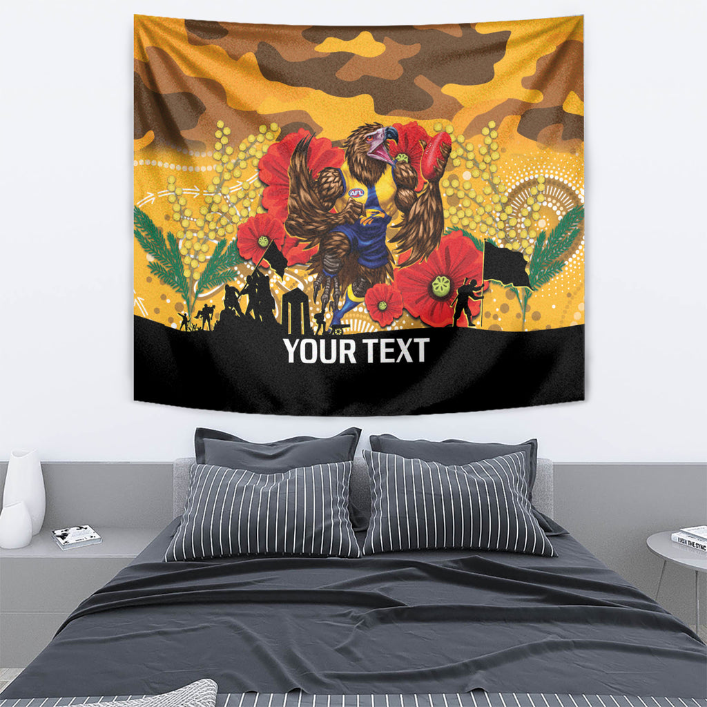 Custom Eagles Football ANZAC Tapestry Gallipoli Camouflage With Poppies